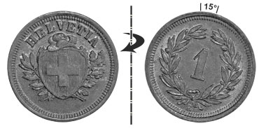 1 centime 1931, 15° tourné