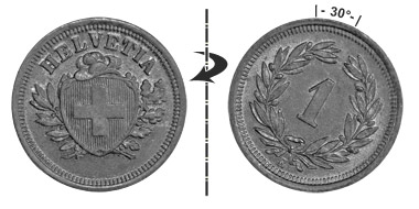 1 centime 1856, 30° tourné