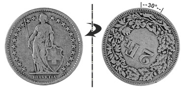2 Franken 1941, 30° verdreht