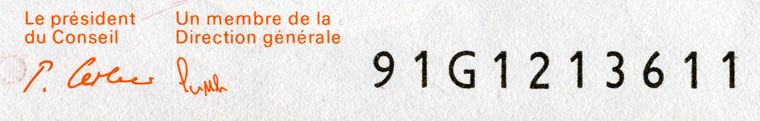 10 francs, 1991