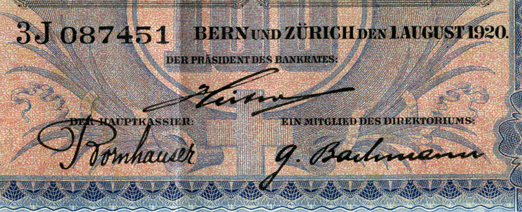 100 francs, 1920