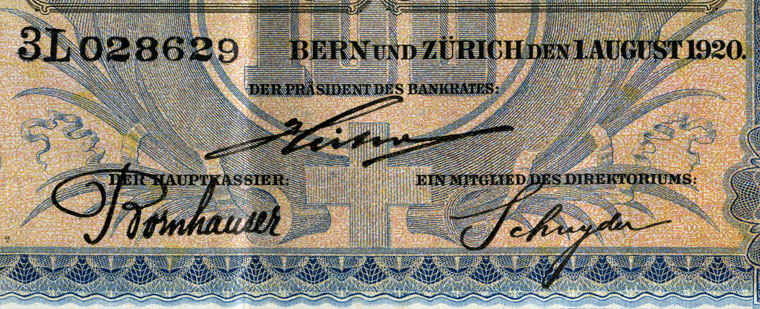 100 Franken, 1920