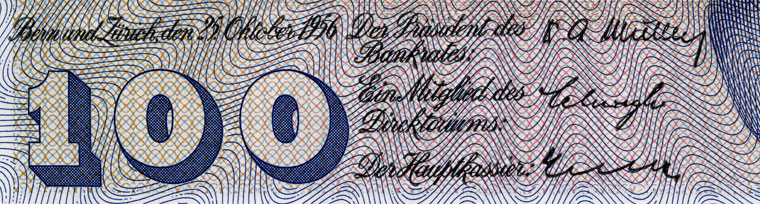 100 Franken, 1956