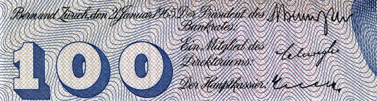 100 francs, 1965