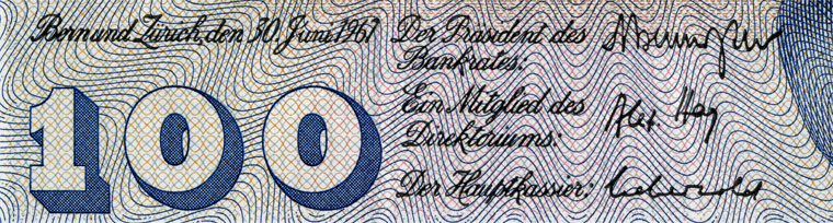 100 Franken, 1967