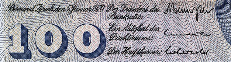 100 Franken, 1970