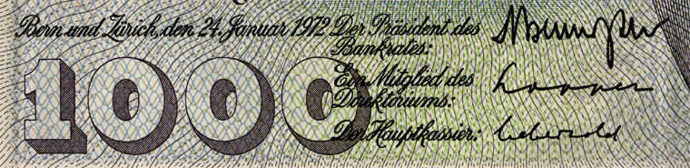 1000 francs, 1972