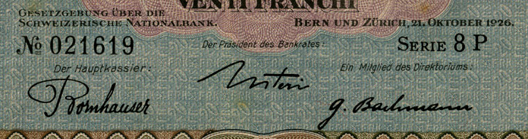 20 Franken, 1926