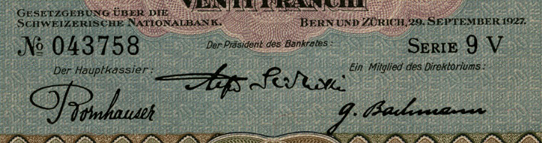 20 francs, 1927