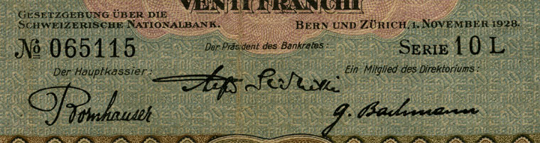 20 Franken, 1928