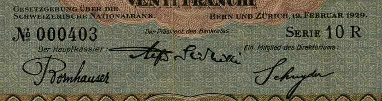 20 francs, 1929