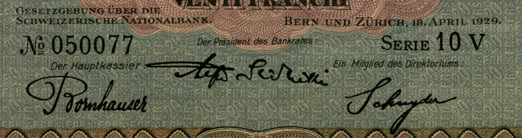 20 Franken, 1929